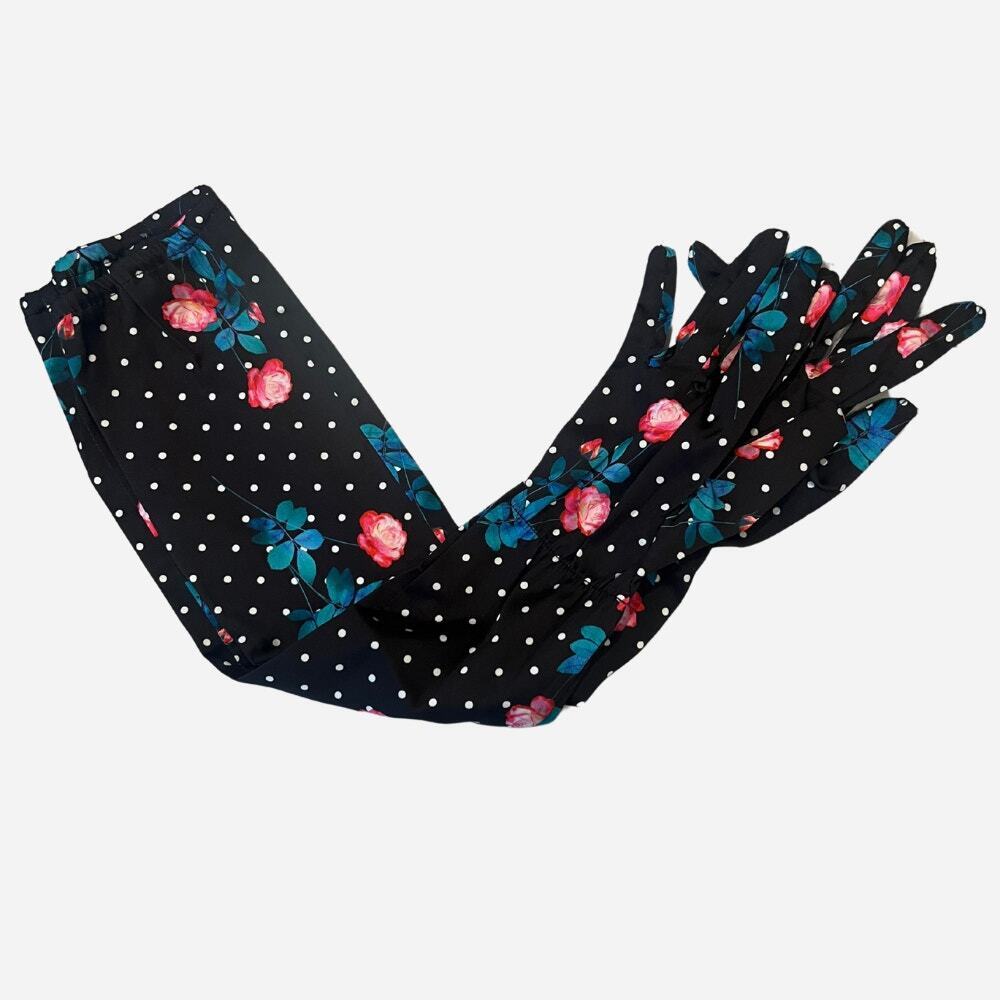 For Love & Lemons Posey Mini Dress Black Roses NWT with gloves - Picture 7 of 7